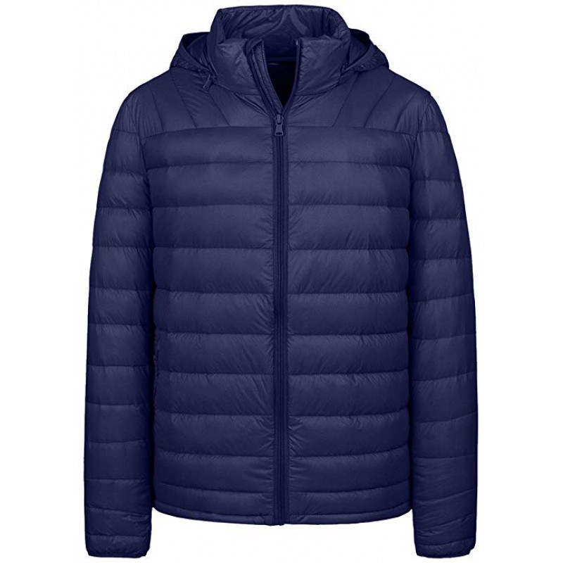 packable down coat with detachable hood