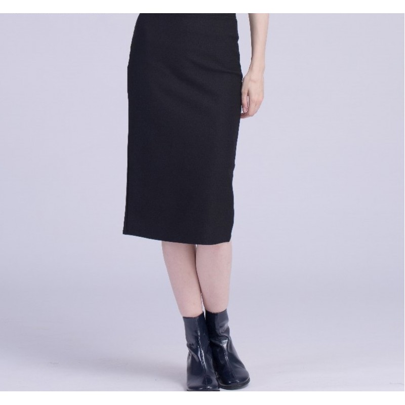 Office Lady High Waist Bow Detail Midi Skirts Sexy Middle Slit Back Pencil Skirt 2018 New Arrival All Matched OL Skirt