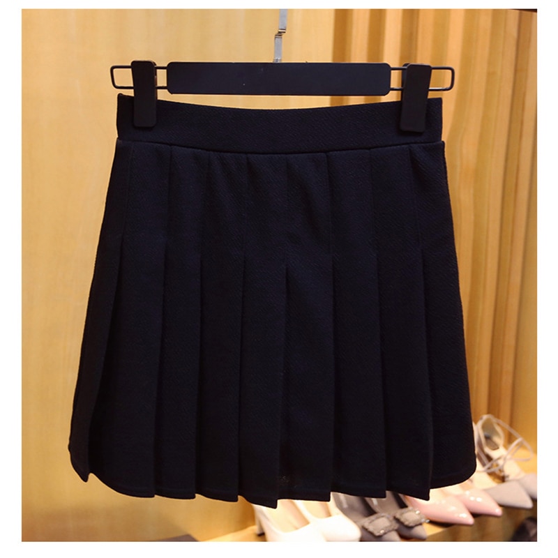 High Waist Elastic Mini Linen Women Skirts A-Line Pleated Skirt Plus Size Harajuku Kawaii Cute School Skirts Uniform