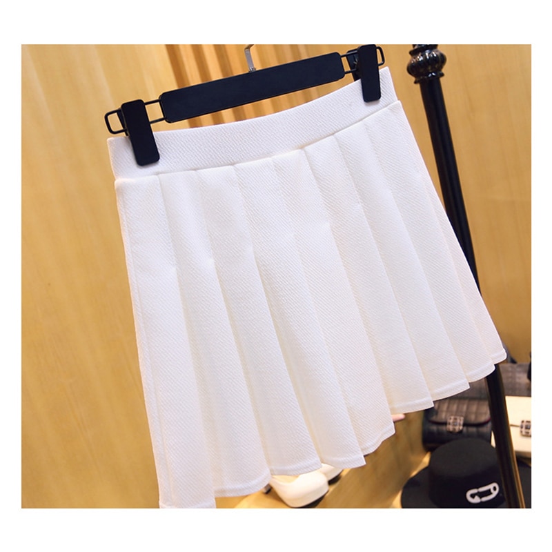 High Waist Elastic Mini Linen Women Skirts A-Line Pleated Skirt Plus Size Harajuku Kawaii Cute School Skirts Uniform