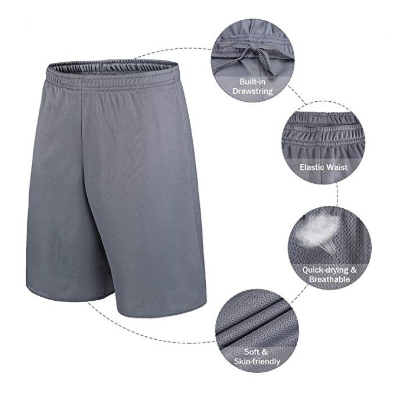 Men's Athletic Shorts Quick Dry Mesh Running Shorts with Elastic Waist for Gym Workout Basketball Jogger