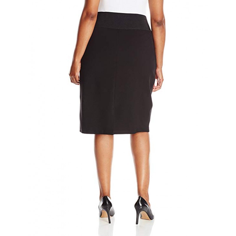 Women's Plus-Size Essential Power Stretch Pleather Front Skirt