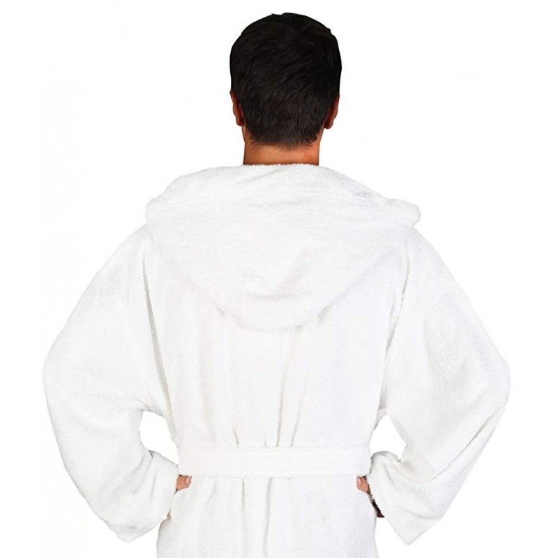 Men's Classic Hooded Bathrobe Turkish Cotton Terry Cloth Robe